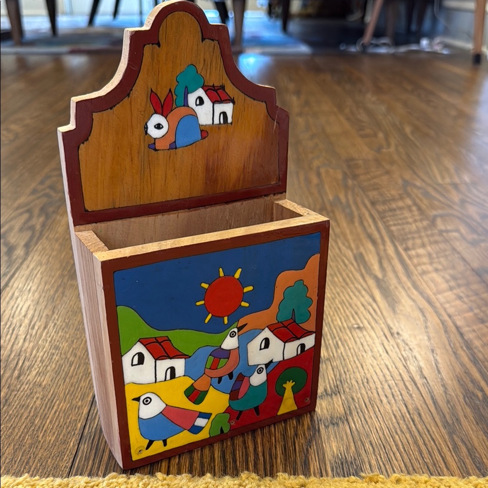 Hand Painted Colorful Letter Box From El Salvador
